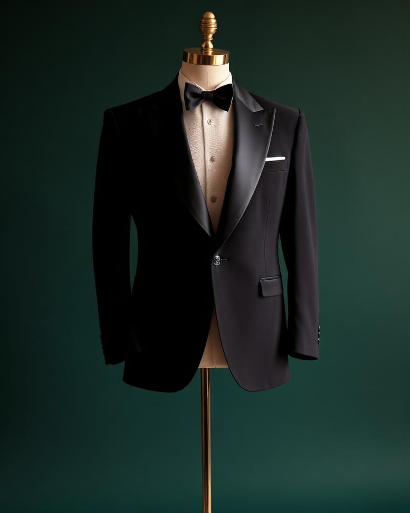 Onyx Satin-Lapel Tuxedo